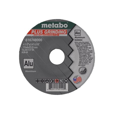 Metabo Grinding Wheel 4 1/2" x 1/4" x 5/8"-11 - A36M Plus Grind ALU 655748000
